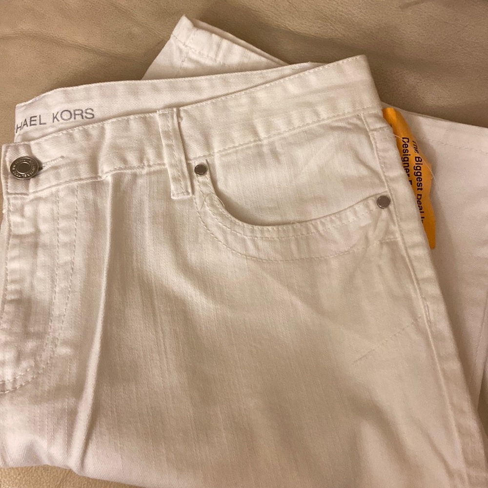 Michael Kors white denim shorts NWT